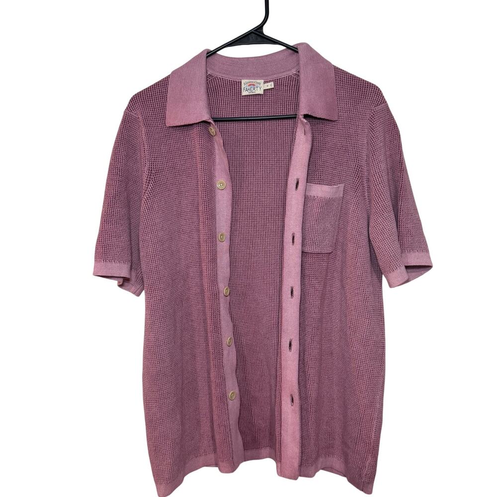 Faherty Mens Short-Sleeve Sunwashed Sweater Shirt Medium - UNRELEASED SAMPLE